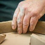 John Higgins at work in his studio 2018